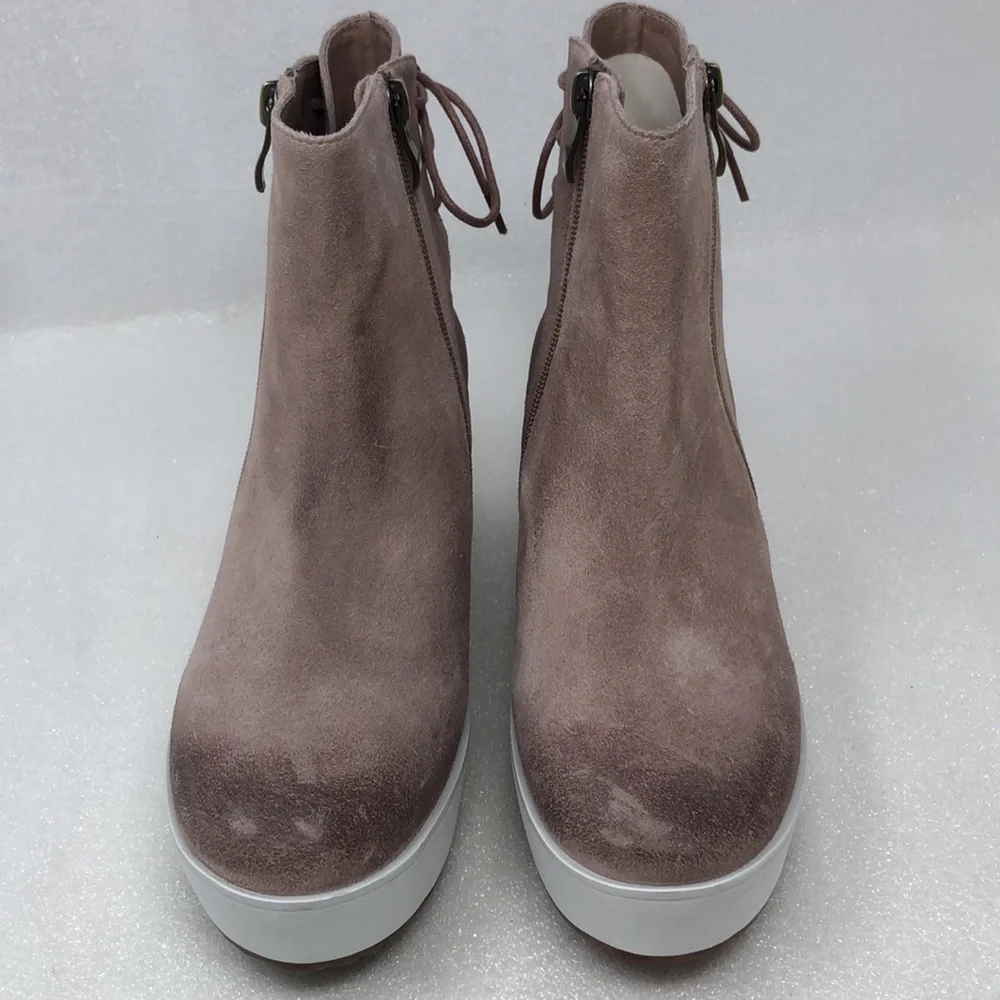 NEW Antelope Boots Fran Wedge Boot Blush Pink Suede Leather Platform Size 38 - Picture 7 of 15